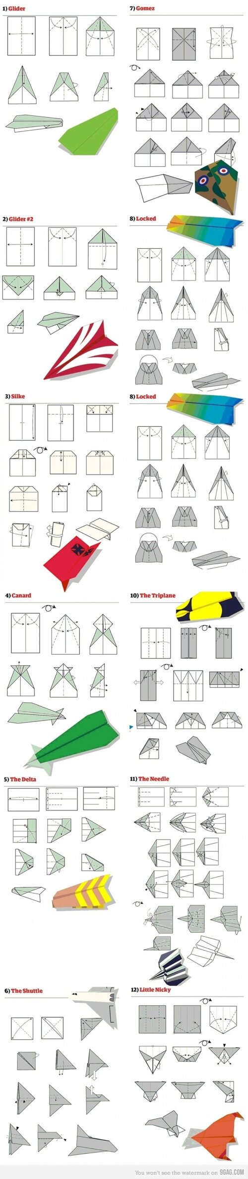 Как сделать 12 видов бумажных самолетиков