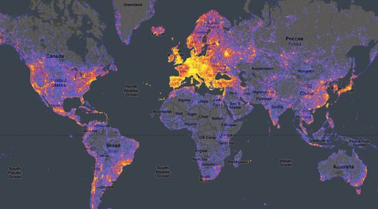 Мировая карта "туристичности"